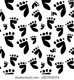 Footprints seamless background. 