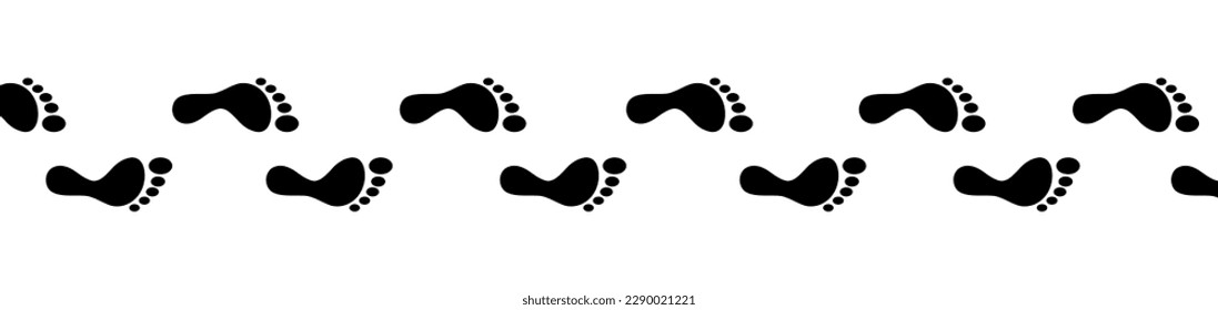 footprints shoe sole tracking path on transparent background, Shoes trail track vector.