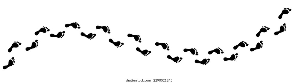 footprints shoe sole tracking path on transparent background, Shoes trail track vector illustrations 10 eps.