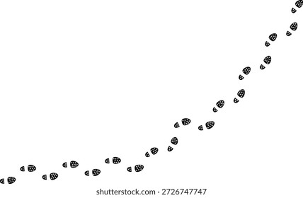 footprints shoe sole tracking path on transparent background, Shoes trail track vector illustrations, shoe sole track