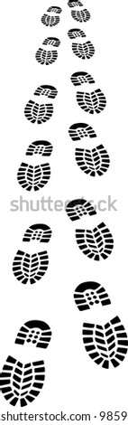 Footprints of a shoe - vector illustration