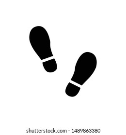 footprints of shoes black vector icon in flat