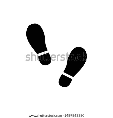 footprints of shoes black vector icon in flat