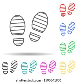 footprints of shoes multi color style icon. Simple thin line, outline vector of crime Investigation icons for ui and ux, website or mobile application