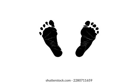 footprints silhouette, high quality vector