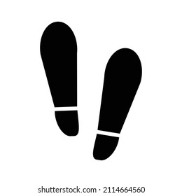 Footprints silhouette icon. Both feet. Vector.
