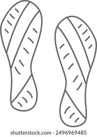 Footprints Of Sneakers Doodle Vector Illustration