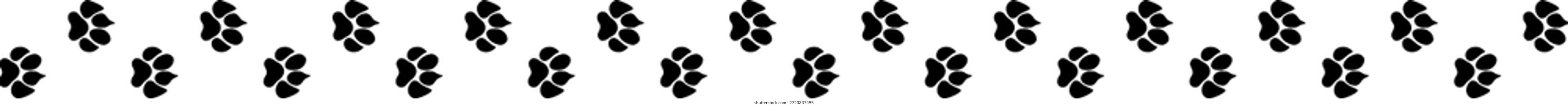 Huellas o pasos de un gato grande. Huellas de Vector de pantera o tigre, pista de pie de tigre en forma diagonal, huellas de lobo, guepardo, león