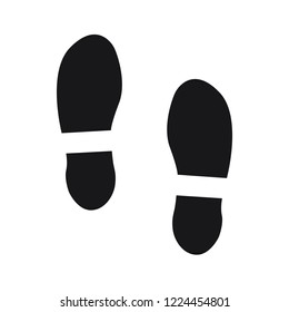 Footprints symbol black on the white background two