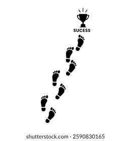 Footprints Symbolizing Career Growth, Determination, and Success Path