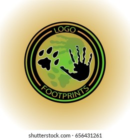 Footprints. Traces of the beast and man. Vector illustration. 