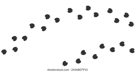 Footprints of Сamel, Traces of a  desert mammal on white background. Сamel silhouette animal tracks. Paw Print. Vector illustration. EPS10.