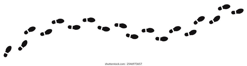 Footprints tracking path. Human tracks background. Vector illustration.