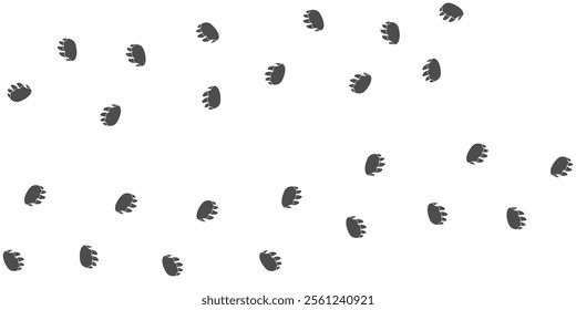 Footprints of Turtle, Traces of a Reptilia on white background. Turtle silhouette animal tracks. Paw Print. Vector illustration. EPS10.