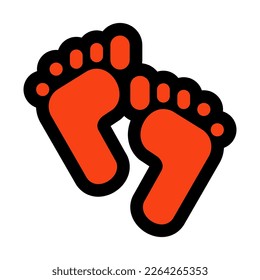 Footprints vector flat icon. Isolated footprints emoji illustration