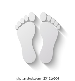 footprints vector icon - paper illustration