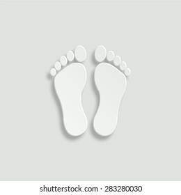footprints vector icon - paper illustration