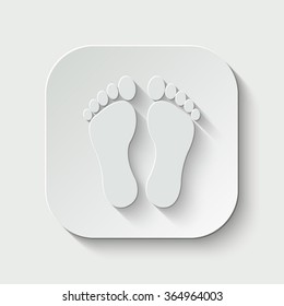 footprints vector icon - paper illustration