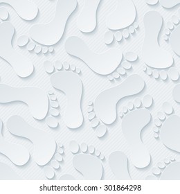 Footprints wallpaper. 3d seamless background. Vector EPS10. See others in My Perforated Paper Sets.