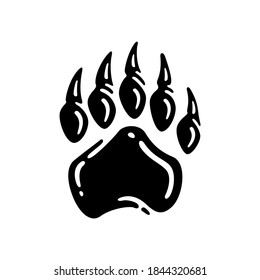 Footprints of a wildlife. Paw bear. Vector