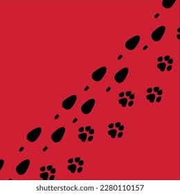 footprints of a woman, shoes, prints, tiger, cat, panther, lynx, silhouette