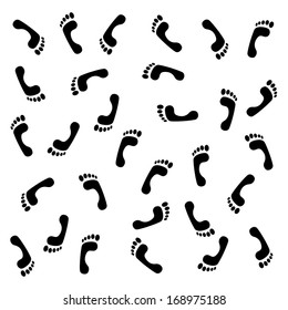 Foots on white background