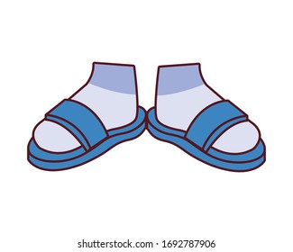 foots with socks and sandals vector illustration design