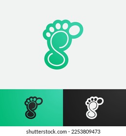 foot-shaped letter S logo template with gradient color for corporate design