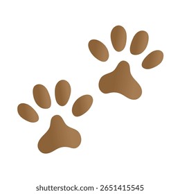 Passo da pata animal ícone da trilha de impressão vetor isolado elemento de projeto.
