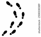 Footstep icon. Human Foot print in black. vector illustration