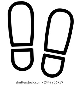 footstep icon with outline style