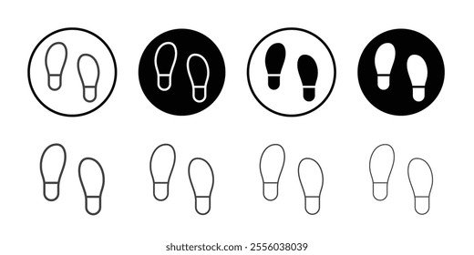 Footstep icon Thin outline art symbol