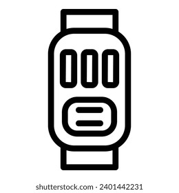 Footstep pedometer icon outline vector. Jogging measure wristband. Walking athletic watch