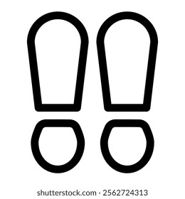 Footstep police icon with simple and line style