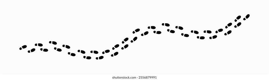 footstep prints and shoe steps . shoe tread footprints vector illustration