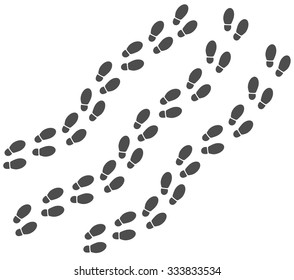 Footstep Symbols Lines Isolated On White Stock Vector (Royalty Free ...