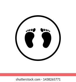 Footstep vector icon, leg symbol. Simple, flat design for web or mobile app