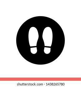Footstep vector icon, leg symbol. Simple, flat design for web or mobile app