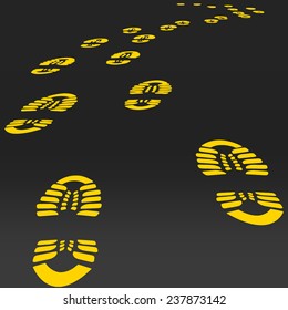 Footstep vector. Road.