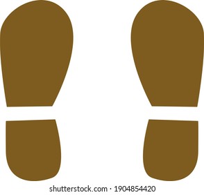 Footsteps feet simple flat graphic clipart vector illustration or icon isolated	

