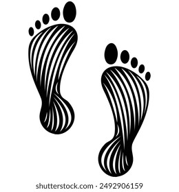 Footsteps, footprint, walking Silhouette, outline, art, design, logo, clipart, eps Instant Download 