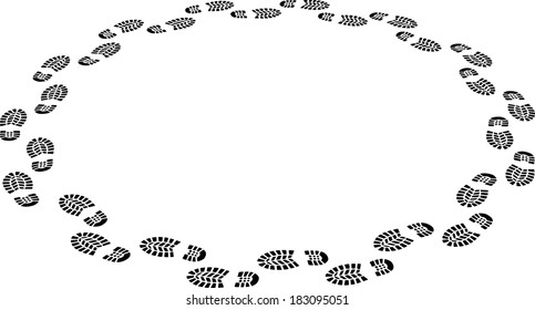 Footsteps going round in circles 