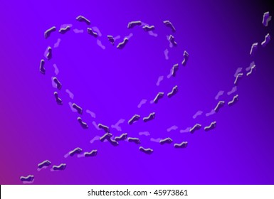 footsteps heart background 