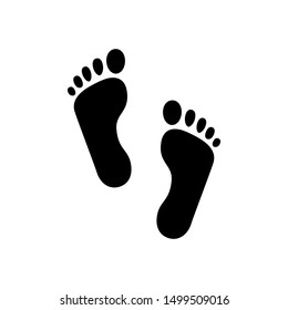 Footsteps icon or footprint silhouette