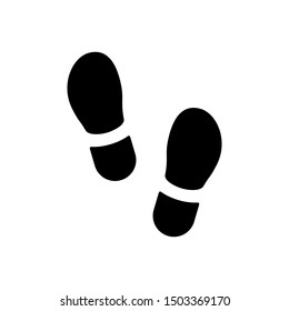 Footsteps icon or footprint silhouette