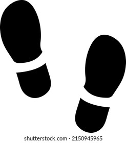 Footsteps icon or footprint silhouette on white background..eps