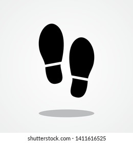 Footsteps Icon with Gray Shadow 