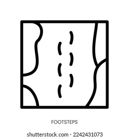 footsteps icon. Line Art Style Design Isolated On White Background