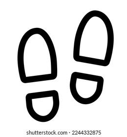Línea de icono de pasos aislada en fondo blanco. Icono delgado plano negro sobre el estilo de contorno moderno. Símbolo lineal y trazo editable. Ilustración vectorial de trazo simple y de píxel perfecto.