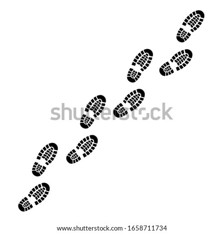 Footsteps icon set. Shoes footsteps vector sign. Vector illustration